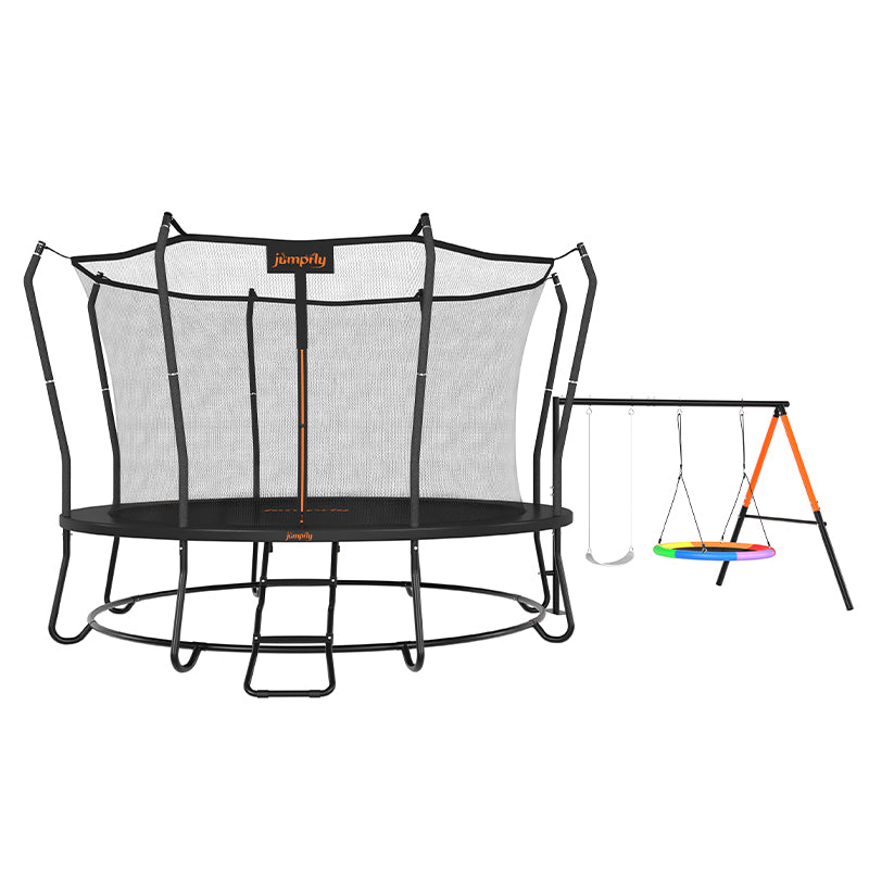 JumpFly No-Gap Trampoline with Swing