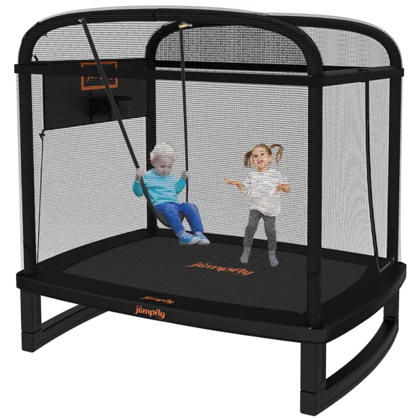 jumpfly 6ft rectangle trampoline for kids