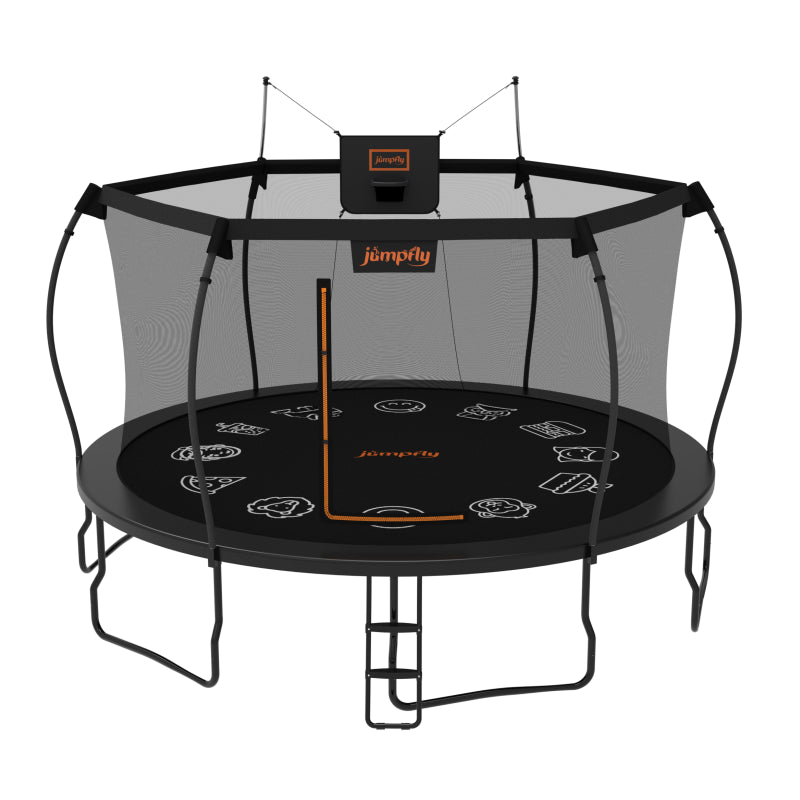 14 foot trampoline with basketball hoop best sale