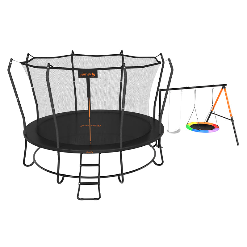 JumpFly No-Gap Trampoline with Swing