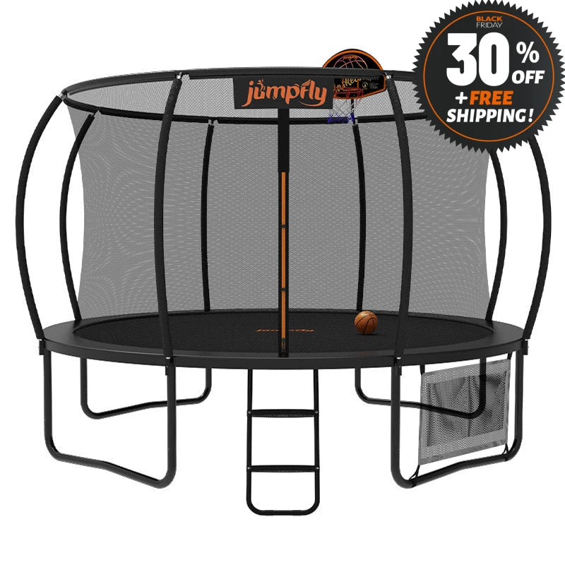 Outdoor Trampoline With Basketball Hoop