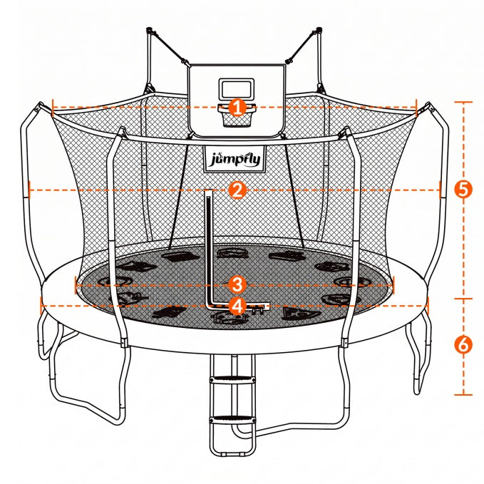 Trampoline dimensions diagram
