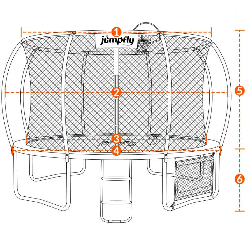 Trampoline dimensions diagram
