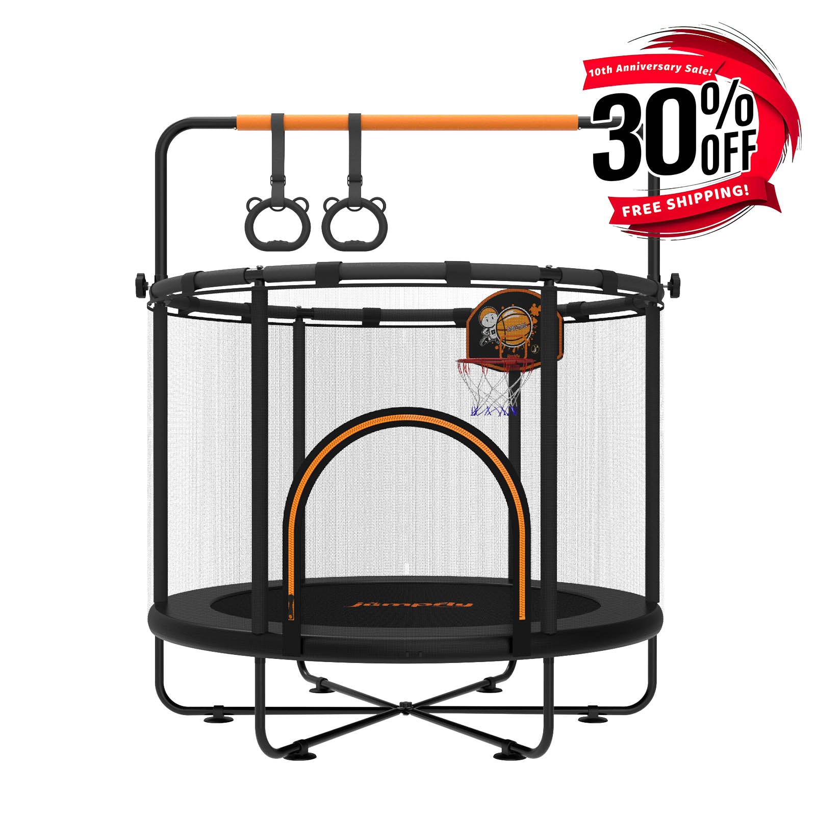 5 FT Monkey Bar Toddler Trampoline