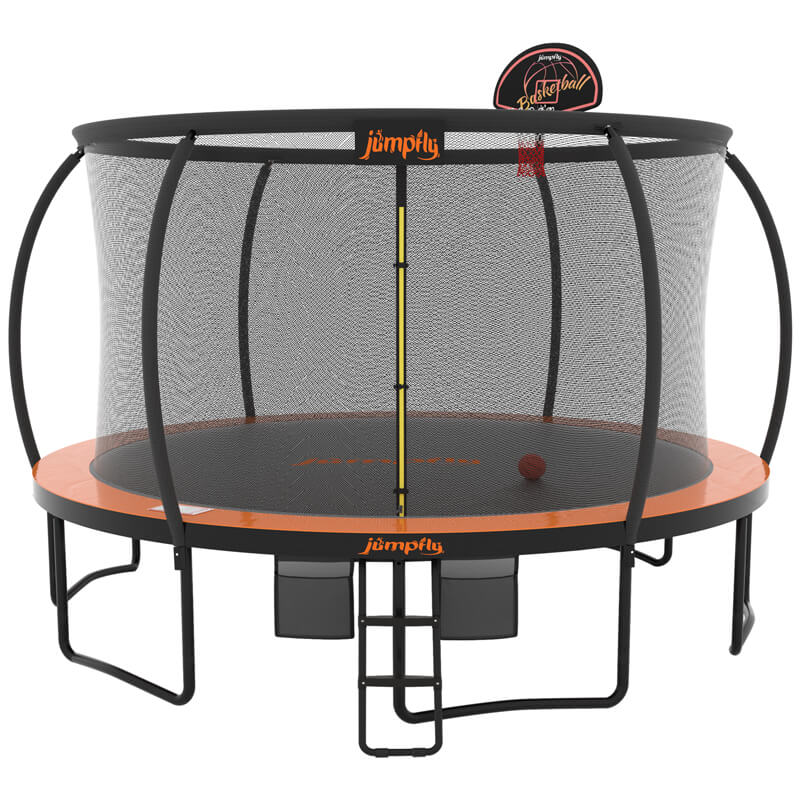 14 foot trampoline shop with basketball hoop