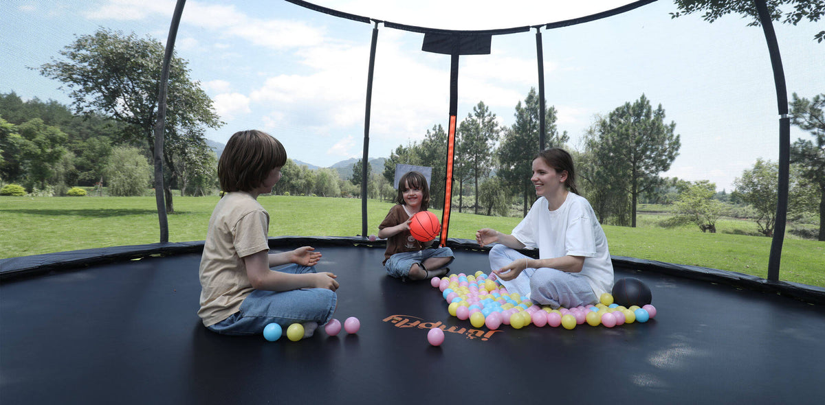 weather-resistant trampolines for year-round child play