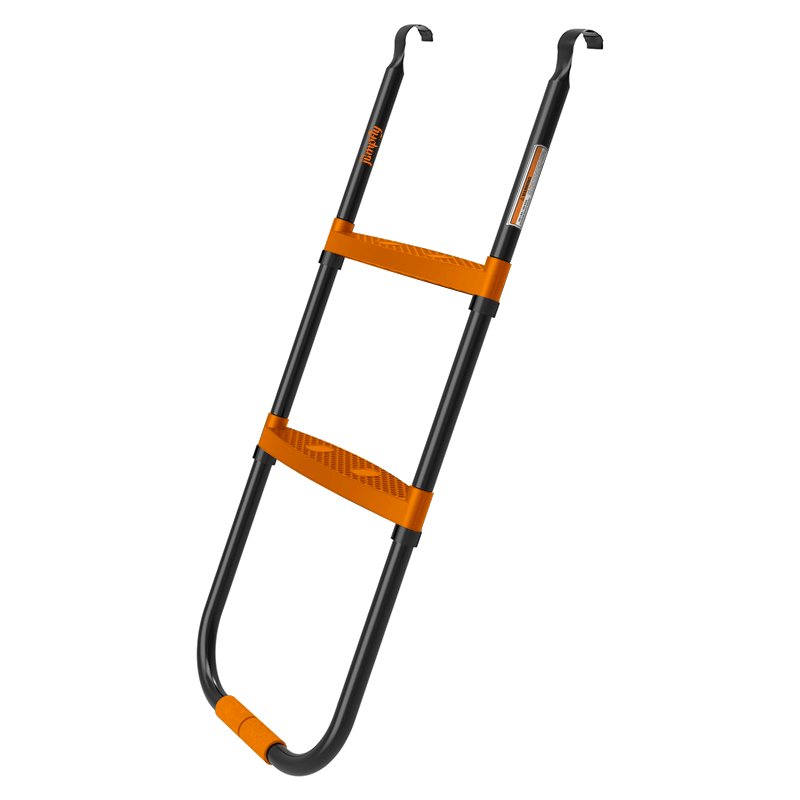 Durable trampoline ladder with orange grips for safe outdoor access