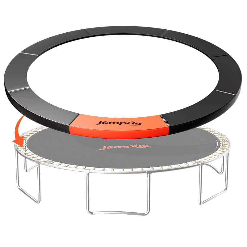 Jumpfly trampoline with safety pad and durable frame for outdoor fun