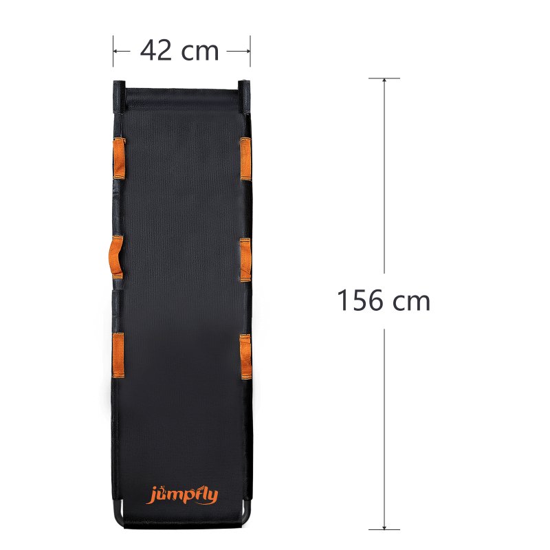 Jumpfly trampoline slide dimensions with a width of 42 cm and height of 156 cm