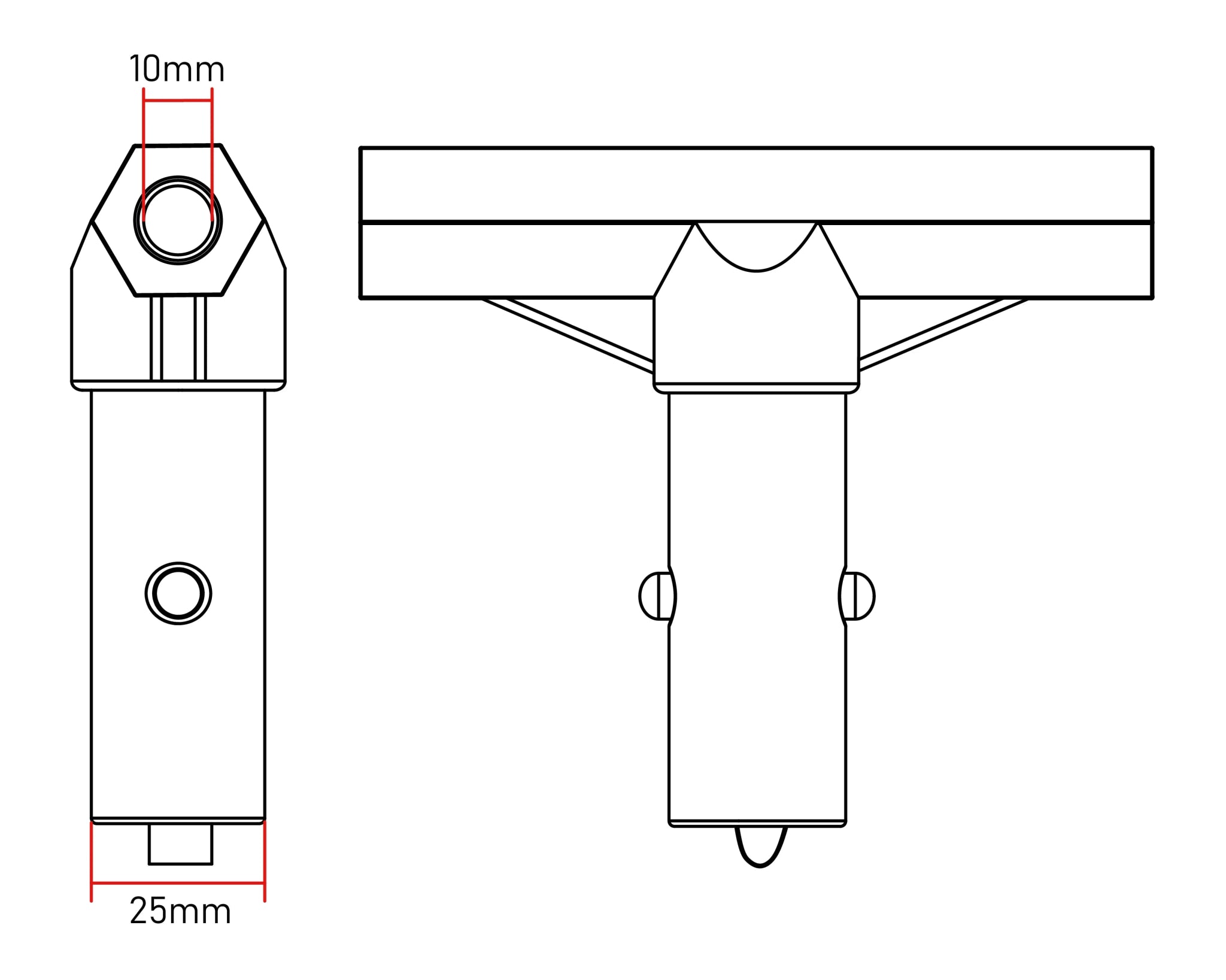 Universal Plastic T - Connector for Outdoor Trampoline - 8PCS per Set - Jumpfly