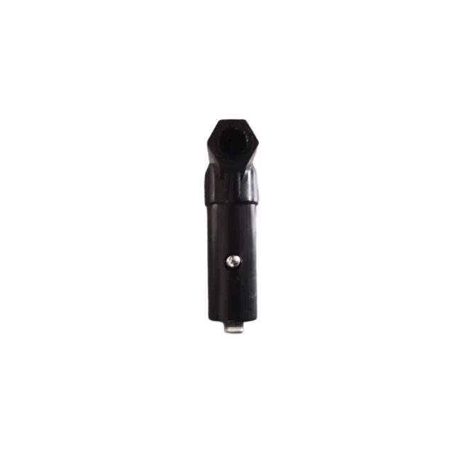 Black T-connector for outdoor trampoline assembly, robust and easy to connect.